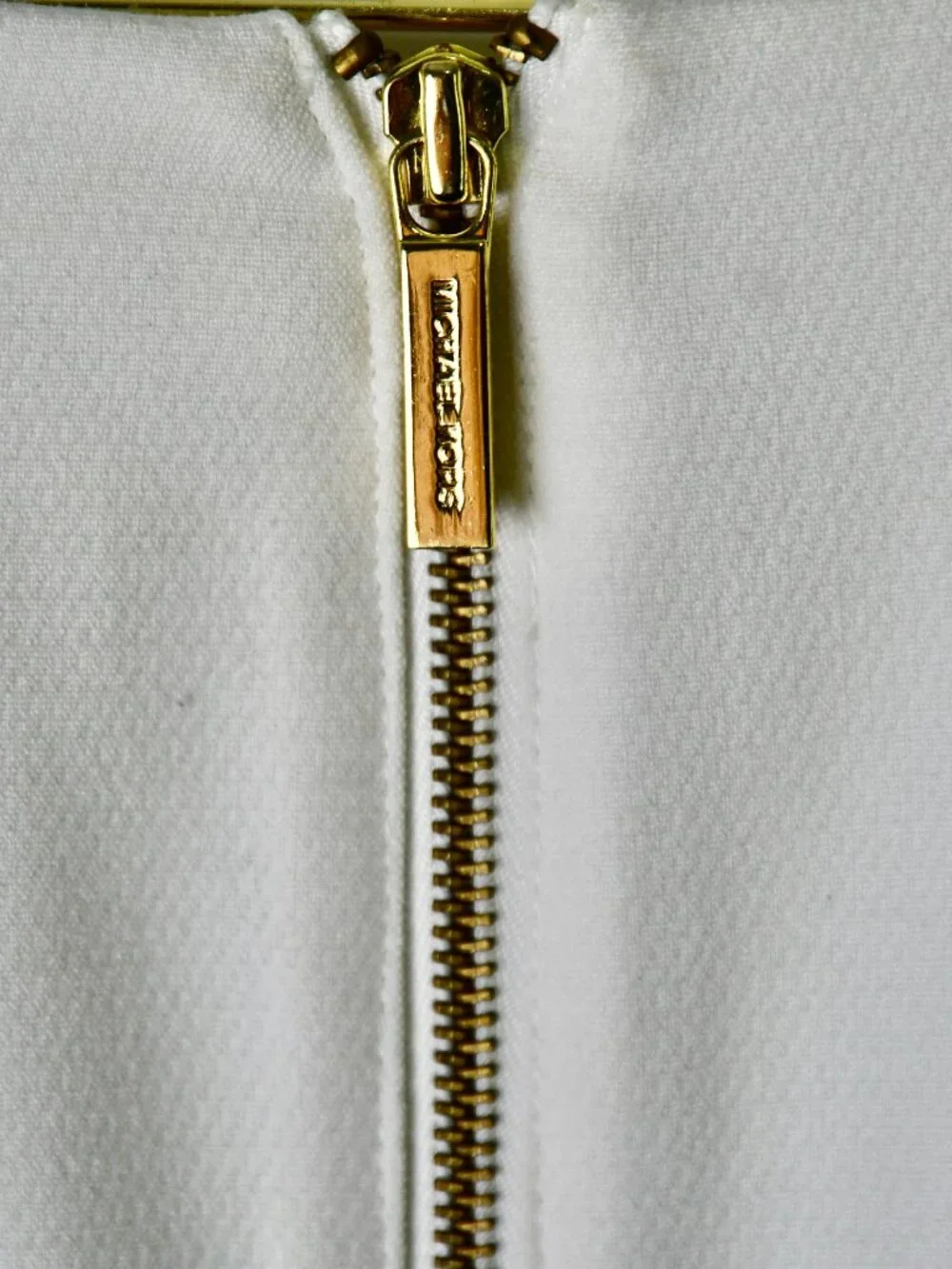Michael Kors Womens Cream Dress Size 8 With Gold Zipper Detail